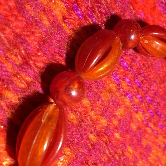 SOLD Authentic Vintage 60s Retro Red Necklace - Picture 3 of 4
